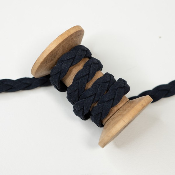 Kunstleder-Kordel Geflochten 10mm navy
