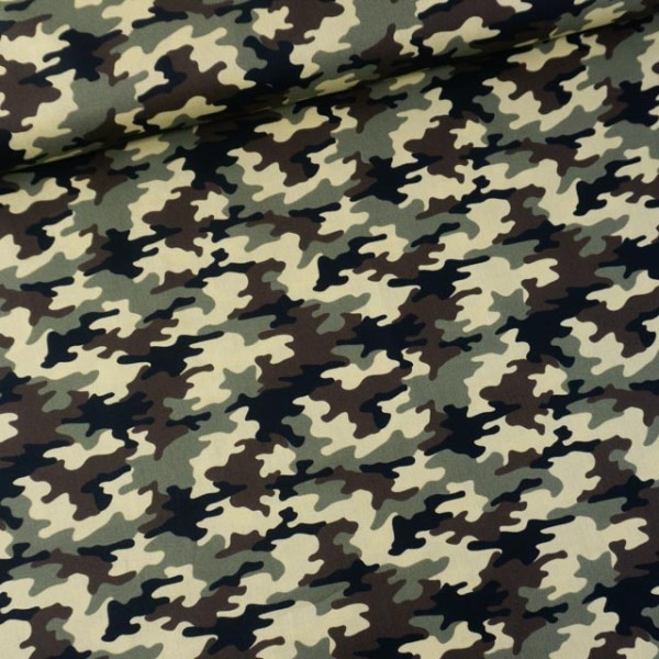 Baumwollwebware Popeline Camouflage Small