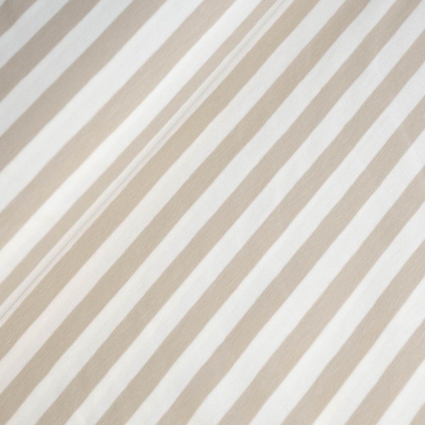 Baumwolljersey Blockstreifen beige-weiß