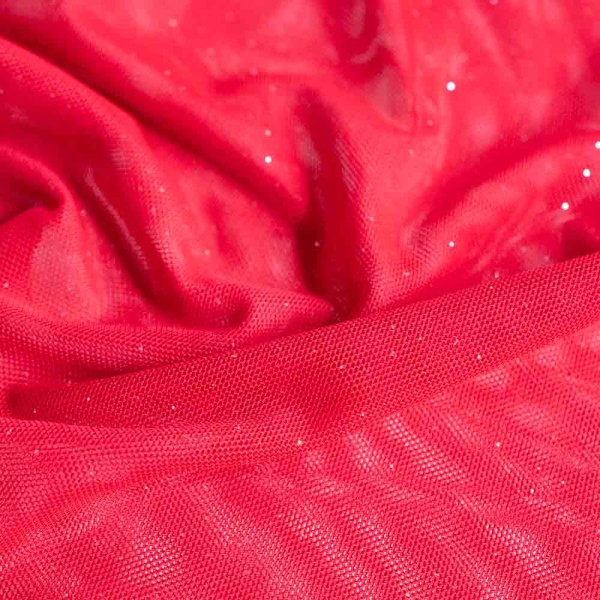 Soft Mesh Glam elastisch rot