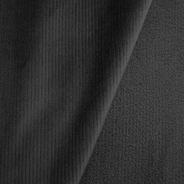Cord Doubleface mit Fleece Innenseite schwarz