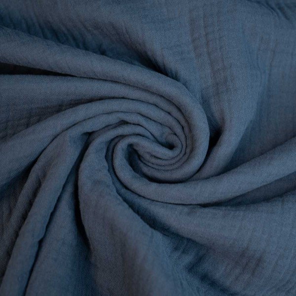 Musselin SCHWER Triple Gauze jeansblau