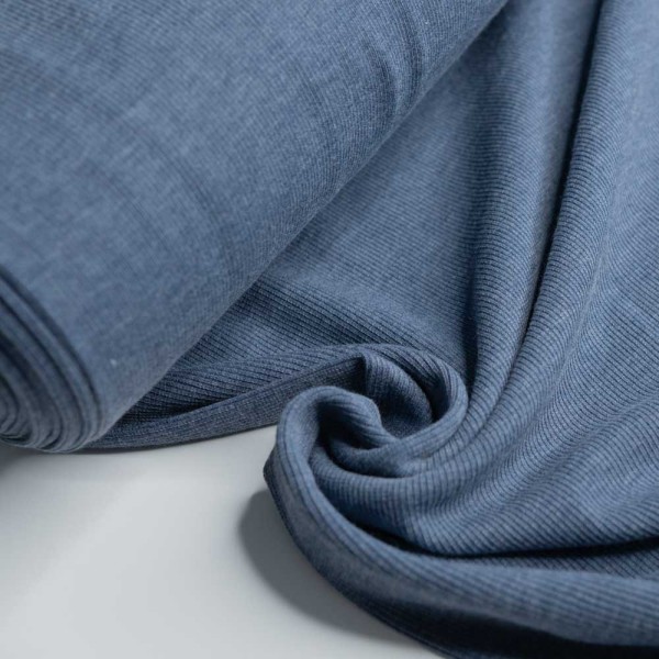 Fein-Ripp Bündchen 100cm breit meliert dunkelblau