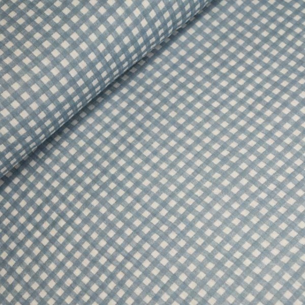 Musselin Karos jeansblau