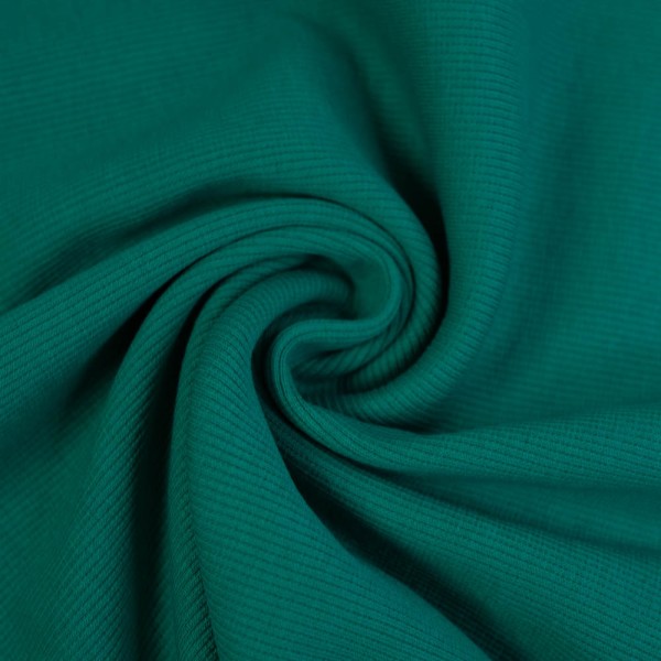 50cm Zuschnitt Bio Ripp Bündchen petrol