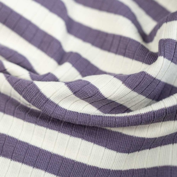 Ripp Baumwolljersey Streifen beere