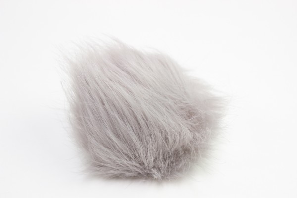 Bommel 100% Kunsthaar Grau Größe 120mm