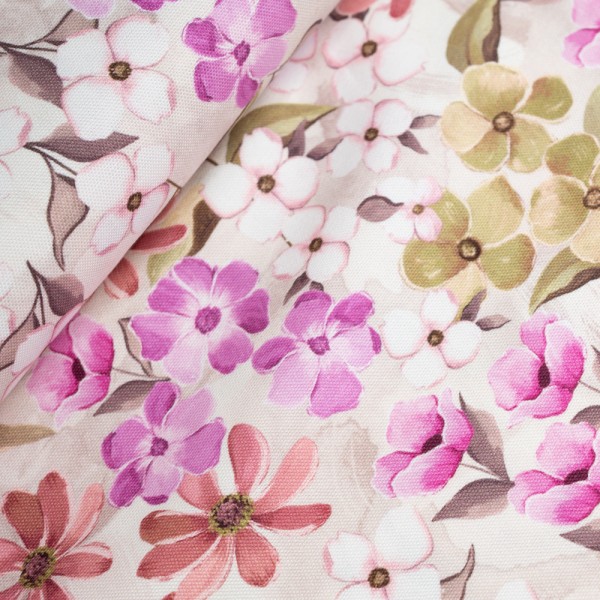 Canvas Blumen hellbeige