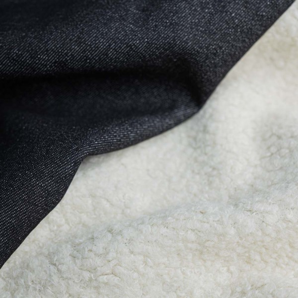 Jeans Denim Doubleface Teddy Innenseite schwarz