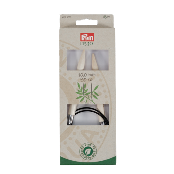 Prym Rundstricknadel 1530, Bambus in Stärke 10mm, 80cm
