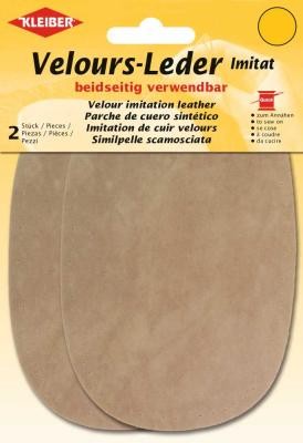 Kleiber 2Stk Velourleder-Imitat Patches Zum Aufnähen beige