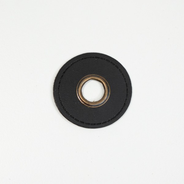 Kunstleder-Ösen Patches Rund 10mm schwarz