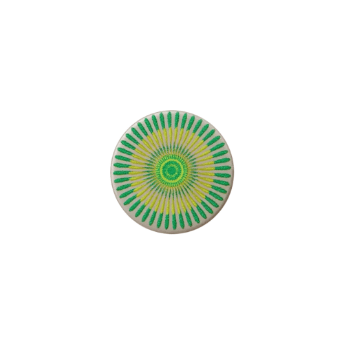 Metallknopf Mandala 20mm grün gelb
