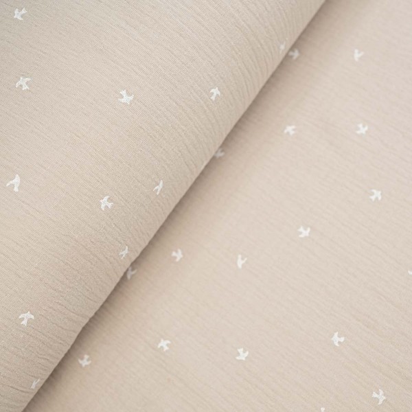 Musselin Double kleine Schwalbe beige