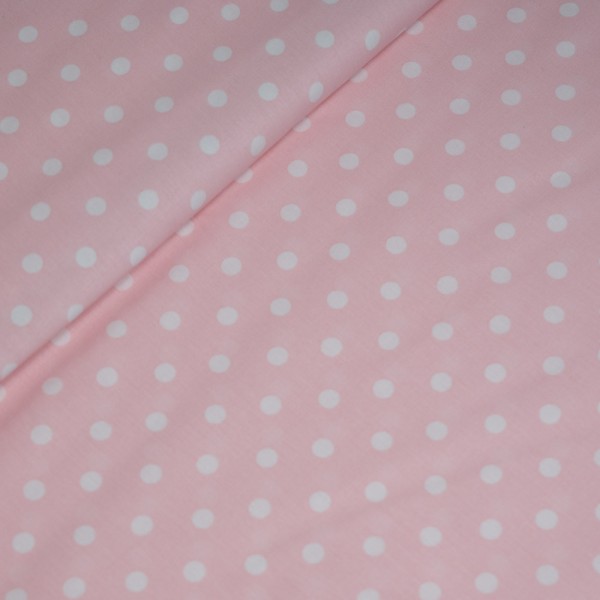 Edle Baumwollwebware Popeline Punkte rosa