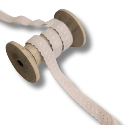 Elastisches Gummi Einfassband 20mm hellbeige