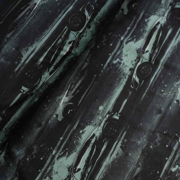 Baumwolljersey Rennauto salbei