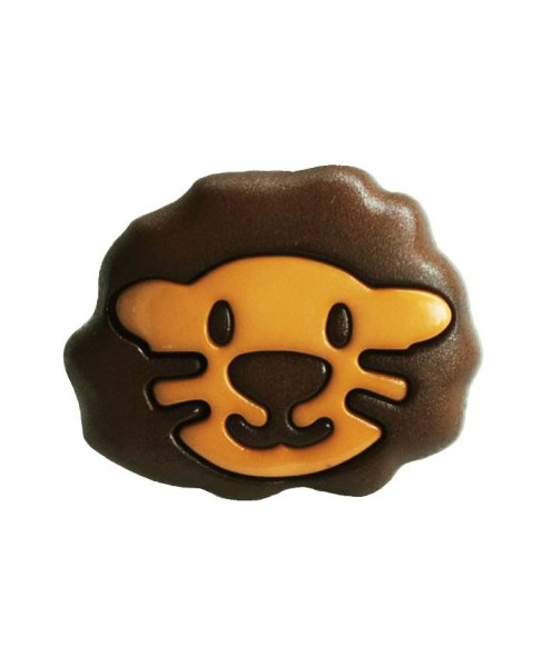 Kinderknopf Löwenkopf 18mm braun