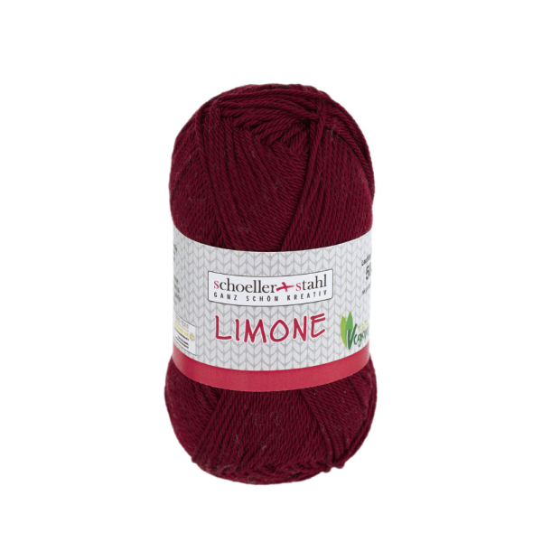 Strickgarn Baumwolle Limone bordeaux