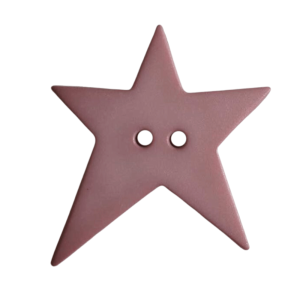 Stern-Knopf asymmetrisch 15mm altrosa