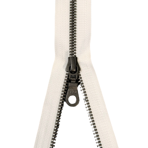 YKK teilbarer Reißverschluss Metall weiß 80cm