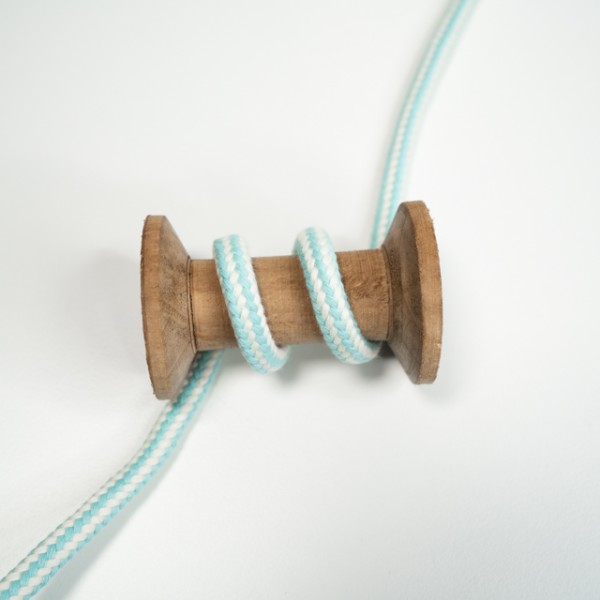 Weiche Kordel 8mm weiß-hellblau