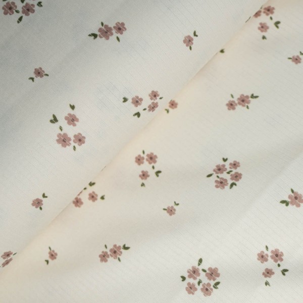 Ripp Baumwolljersey Blümchen mauve