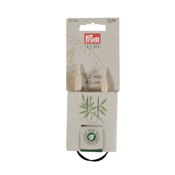 Prym Rundstricknadel 1530, Bambus in Stärke 8mm, 40cm