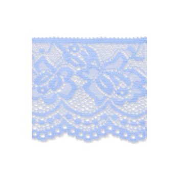 Prym Elastische Spitzenborte Blumen 6,5cm hellblau