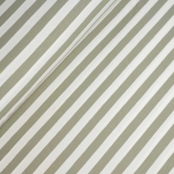 Baumwolljersey Blockstreifen salbei-weiß