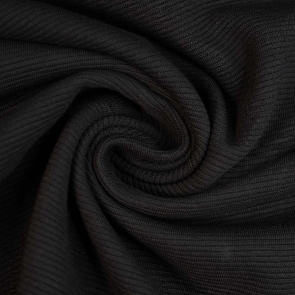 Ripp Baumwolljersey Ottoman schwarz