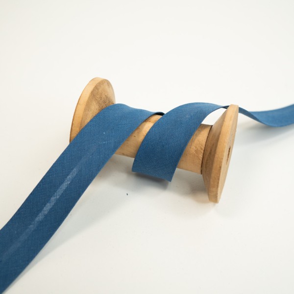 Schrägband 2cm oder 4cm breit vorgefalzt jeansblau 40mm