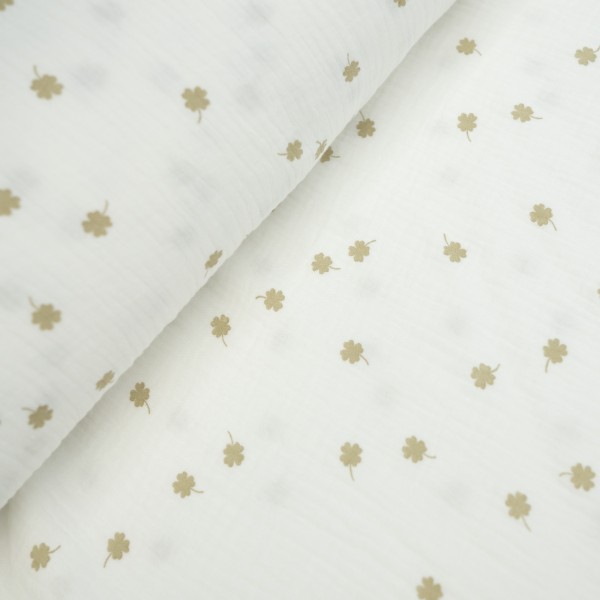 Musselin Double Glücksklee ecu