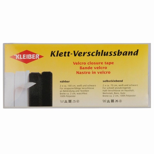 Kleiber 4 Stück Klettband weiß schwarz