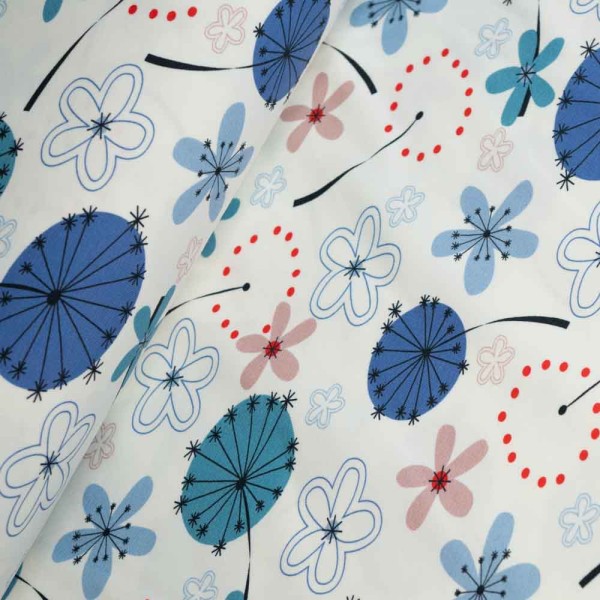 Baumwolljersey Pusteblume weiß