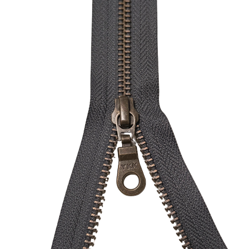YKK teilbarer Reißverschluss Metall anthra