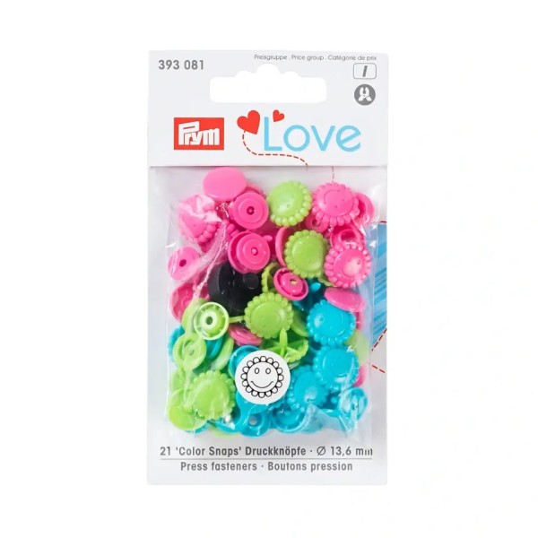 Prym Love Druckknopf "Color Snaps" Blume 13,6mm 21 Stück