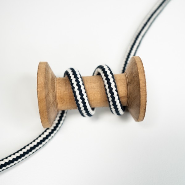 Weiche Kordel 8mm weiß-navy
