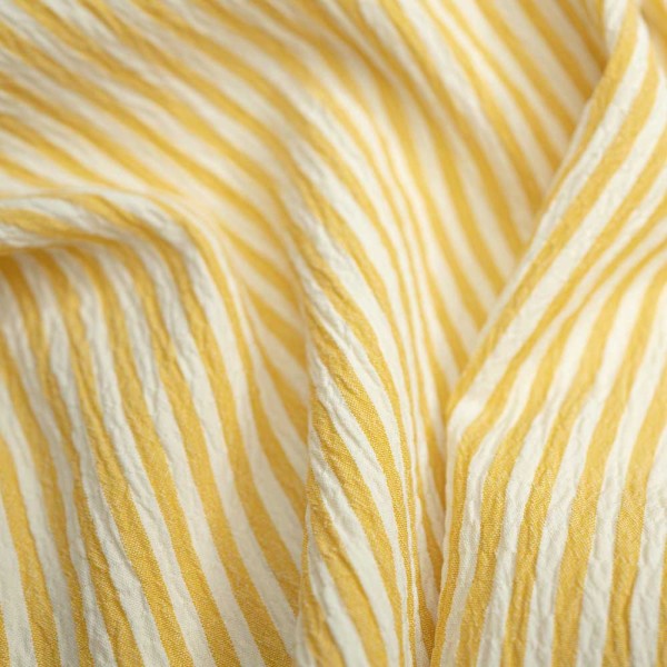 Viskosewebware Crinkle Streifen gelb