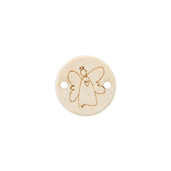 Zierteil Engel mit Herz creme 15mm