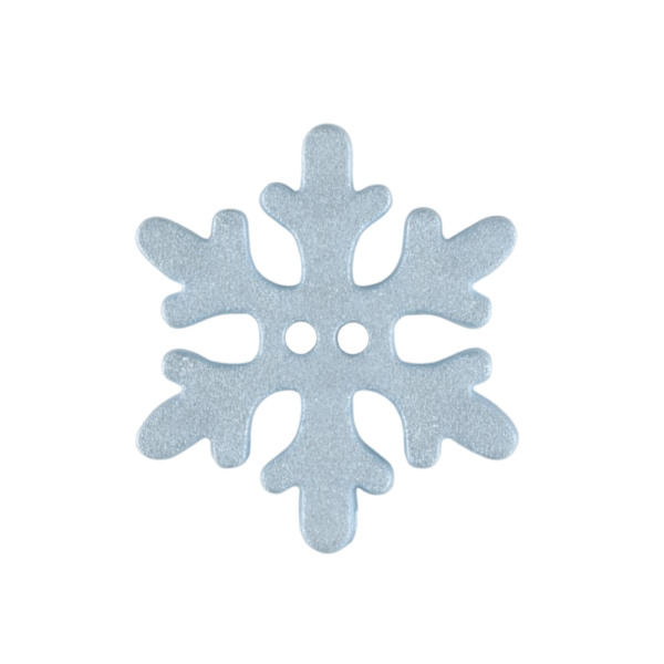 Kinderknopf Schneeflocke eisblau