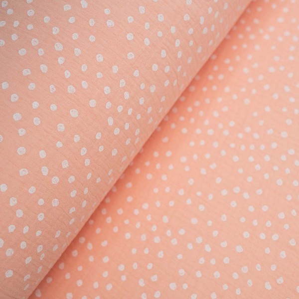 Musselin Double Pünktchen pastellrosa