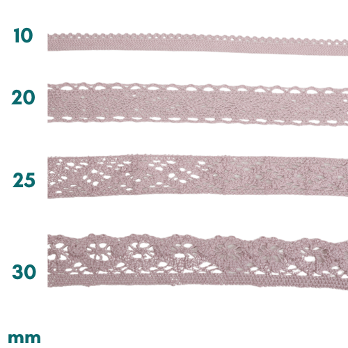 Baumwoll Spitzenborte altrosa hell