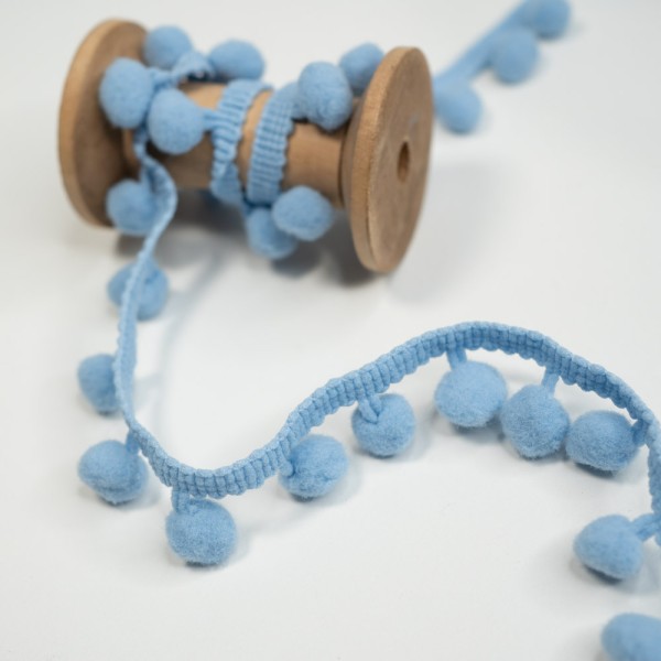 Bommelborte 10mm hellblau