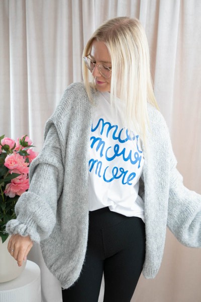 Cardigan mit Rüschenärmel SOFT grau