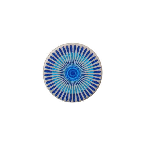 Metallknopf Mandala 20mm blau