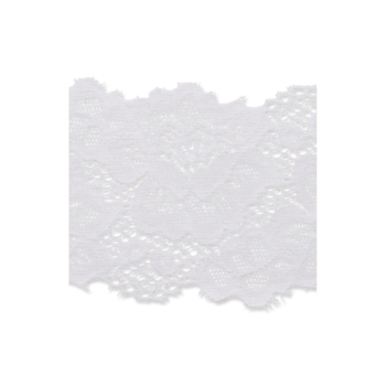 Prym Elastische Spitzenborte Blumen 6,5cm weiß