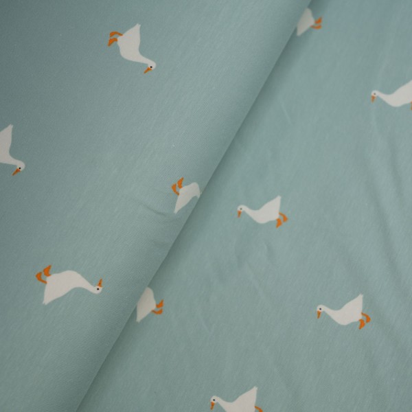 Baumwolljersey Gänse salbei