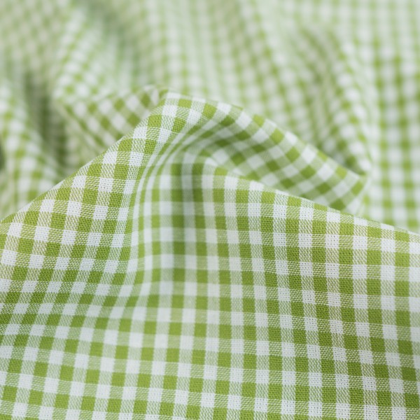 Baumwoll Popeline Karo klein 3mm lindgrün