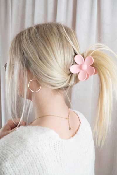 Haarklammer Blume rosa
